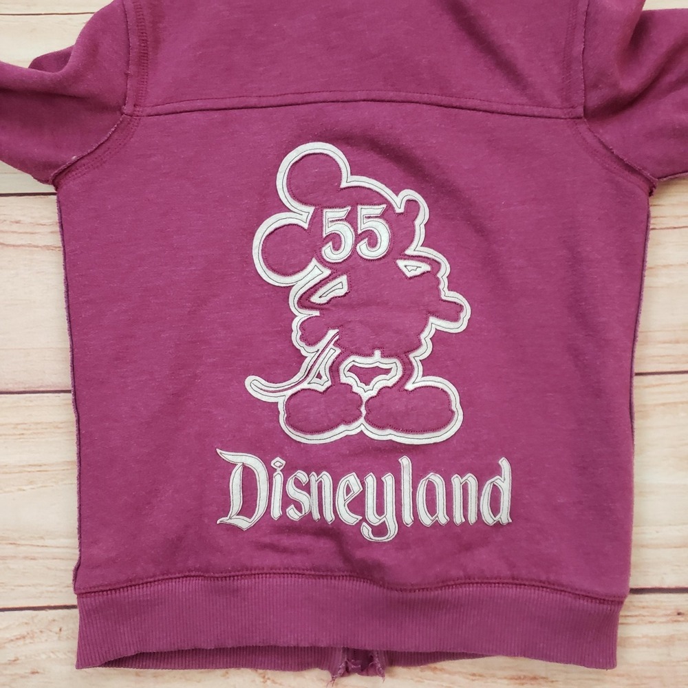 Disney Parks Hoodie Girls Large Purple Sherpa Lined Full Zip Disneyland Mickey - Picture 9 of 10